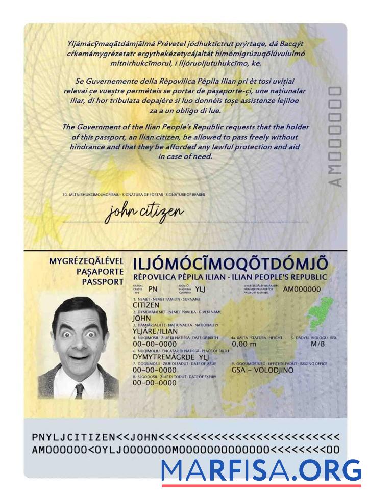 Realistic Ilia passport download for verification